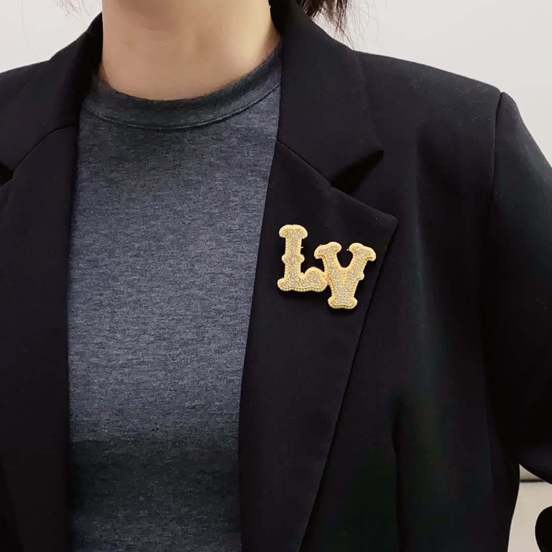 Louis Vuitton Brooch - LV Logo Design